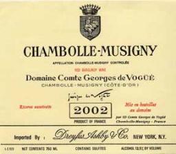 Domaine Comte Georges de Vogue - Chambolle Musigny Premier Cru 2002